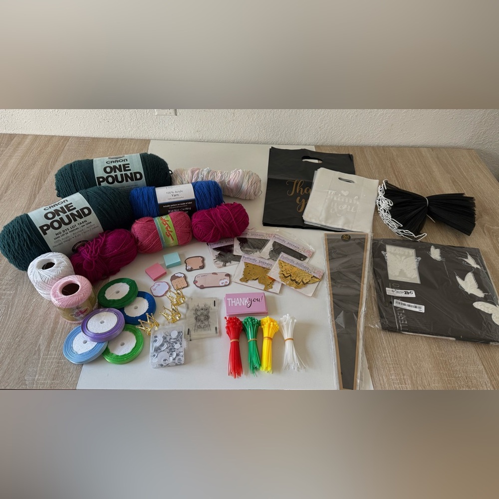 Craft Supplies Bundle with Yarn and Accessories